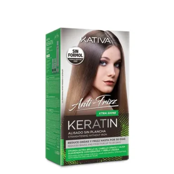 KATIVA KERATIN ANTI-FRIZZ straightening sin plancha extra brillo 30 das