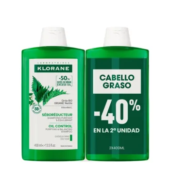 KLORANE ORGANIC NETTLE sebum-regulating shampoo for oily hair 2 x 400 ml