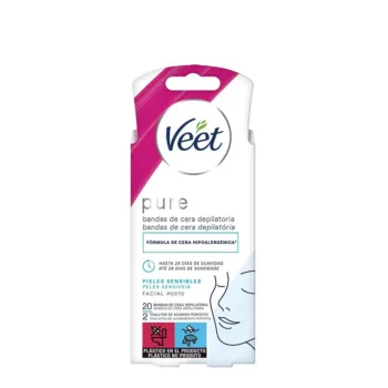 VEET BANDAS DE CERA PURE Gesicht Empfindliche Haut 20 u