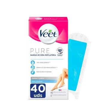 VEET PURE WAX BANDS Empfindliche Haut Körper 40 u