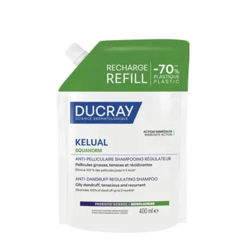 DUCRAY KELUAL SQUANORM shampoo for oily dandruff refill 400 ml