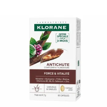 KLORANE QUININE anti-hair loss food supplement strength & vitality 90 Stück